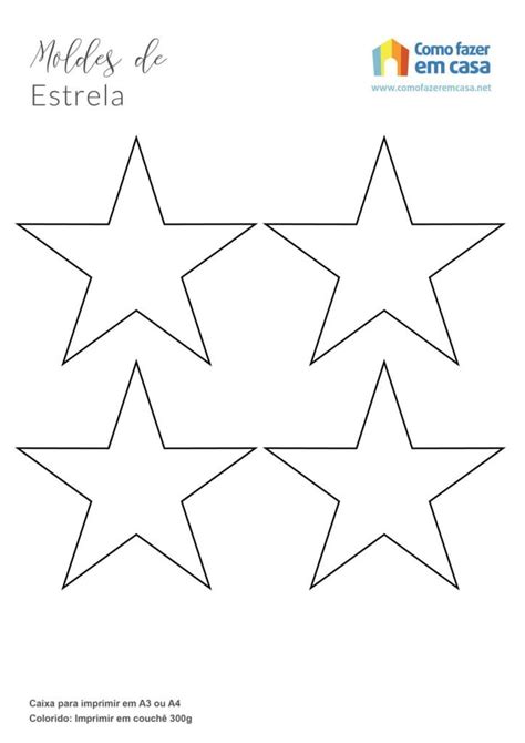 molde estrela 5 pontas|Molde de Estrela para Imprimir: Perfeitos para Feltro e EVA!.